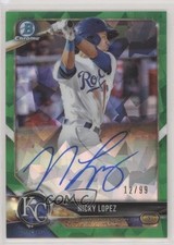 2018 Bowman Chrome HTA Green Atomic Refractor 12/99 Nicholas Lopez Auto 7rd