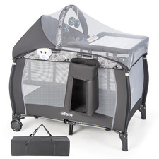 4 in 1 Pack and Play, Portable Travel Baby Playard with Bassinet, Changing Table