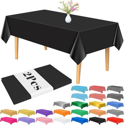 PLULON 2 Stück Schwarz Tischdecke Kunststoff Tischdecke 137 x 274 cm Rechteck Tischdecke