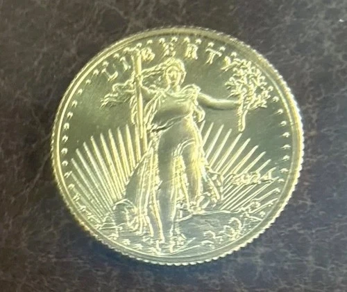 American Gold Eagle Coin 2024 (BU) $5 Gold Coin 1/10 oz