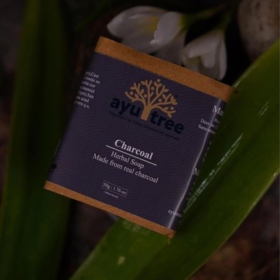 Ayutree Charcoal Herbal Soap For All Skin Types 50gm