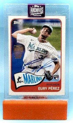 2025 Topps Archives Sig Ser Eury Perez On Card Auto 01/10 Miami Marlins RC SSP