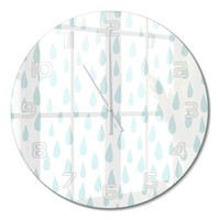 Runde Design-Glas-Wanduhr Aus GehäRtetem Glas TröPfchen WeißE Zeiger Fi60 Cm