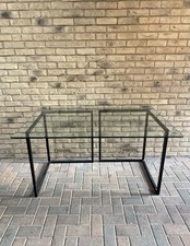 Habitat Glass Desk & Black Metal Frame Legs Glass Size 80cm x 140cm X 1cm