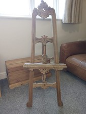 Carved Mahogany Art Display Easel As Found. (Rococo?)
