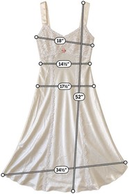 Vintage Flora Nikrooz Satin Lace Nightgown Rosette Slip Dress Ivory Bridal Small