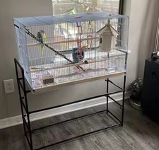 Stackable Cage Divided For Animal Pet Birds Travel With Handle And Perche