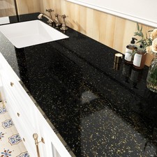 Black Gold Marble Contact Paper Peel and Stick for Countertops Black Granite ...