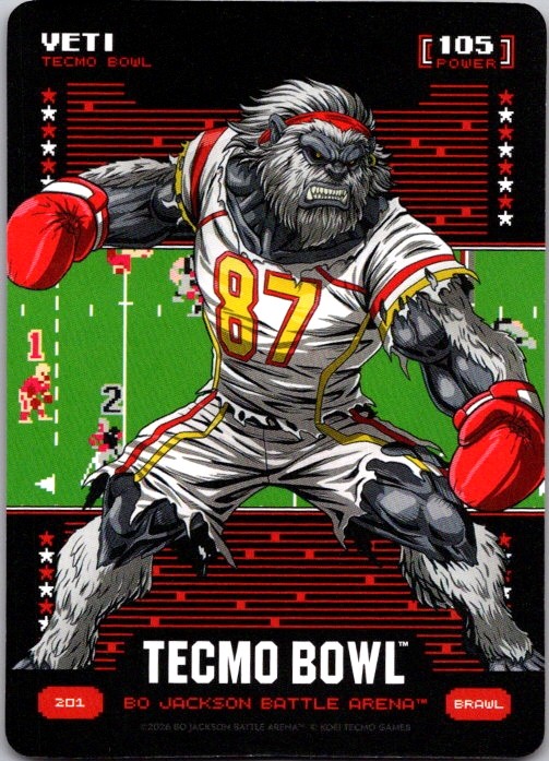 Bo Jackson Battle Arena Tecmo Bowl #201 Yeti (Brawl)
