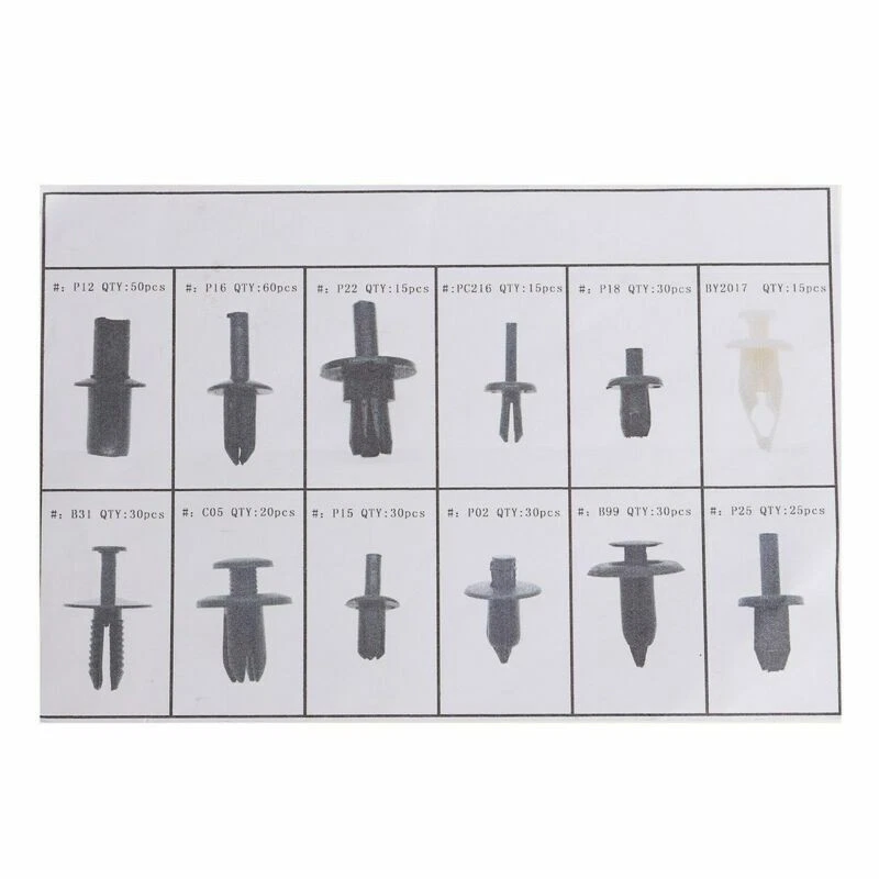Car 350pcs 12 Sizes Platstic Push Pin Rivet Trim Clip Panel Moulding Assortments - Image 3 of 3