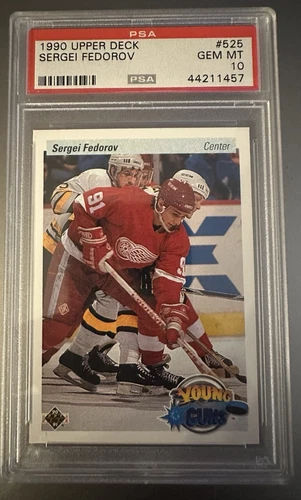 1990 UPPER DECK #525 SERGEI FEDOROV RC YOUNG GUNS HOF PSA 10