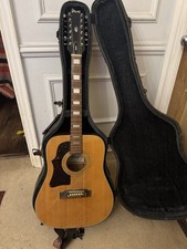 Left H Ibanez 12-String Elec /Acoustic Guitar Light Wood with Strings& Hard Case