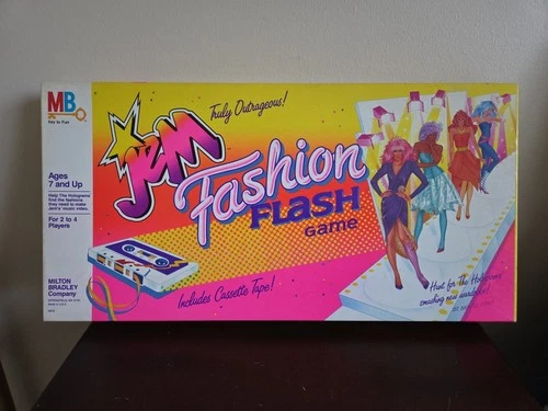 Vintage 80's Jem Fashion Flash Board Game Milton Bradley Truly Outrageous 1986