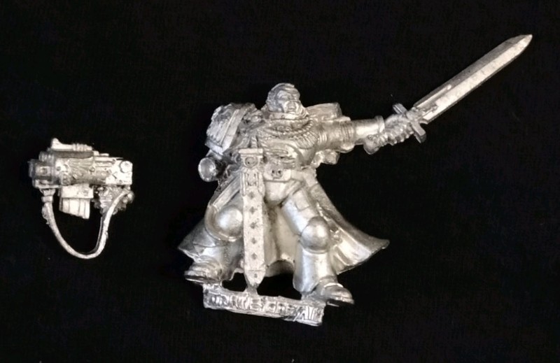 2002 First Born Metal Space Marine Commander Power Sword Storm Bolter 40k GW OOP