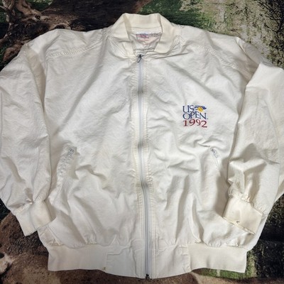 Vintage Official 1992 US Open Tennis Jacket Back Embroidered Medium Feron's RARE