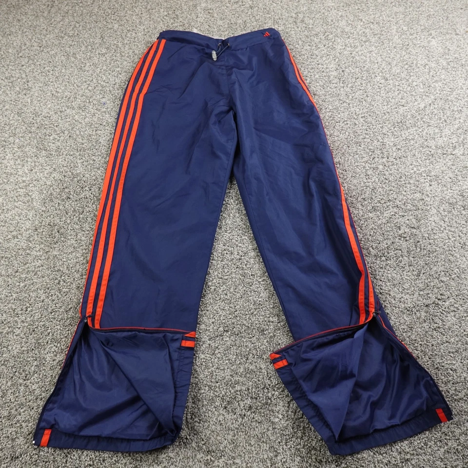 VTG Adidas Pants Mens M Blue Zip Warmup Track Windbreaker Jogger Gym Workout Y2K - Image 2 of 4