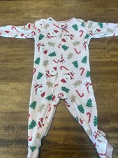 Carter's Girl's Christmas Gingerbread Cookies Fleece Footed Pajama Sleeper 12M