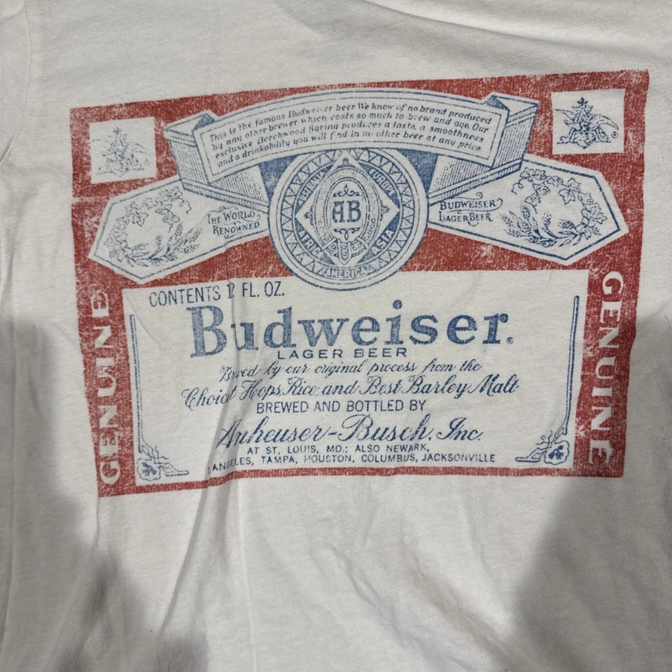 Camiseta Budweiser Cerveza Retro Desteñida XL Foto 2 de 3
