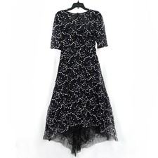 Teri Jon by Rickie Freeman Lace High-Low Dress In Black Multi - Women's Size 4