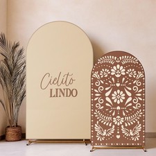 2 Pcs Cielito Lindo Arch Backdrop Cover 6ft and 7.2ft Spandex Stand Cover for...