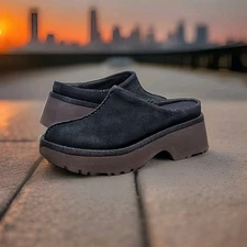 UGG NEW HEIGHTS Clog Slippers BLACK Platform Shoes Women's US 10 /UK 8 /EU 41 