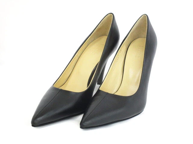 Kurane Clane Pumps High Heels Pointed Toe Leather Black 11115-2561