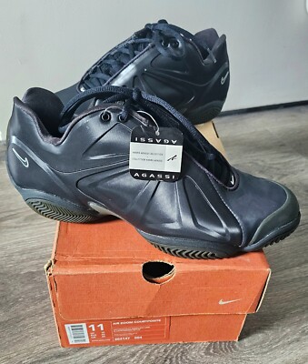 Original Nike Air Zoom Courtposite SP Size 11. Black AGASSI 304147 