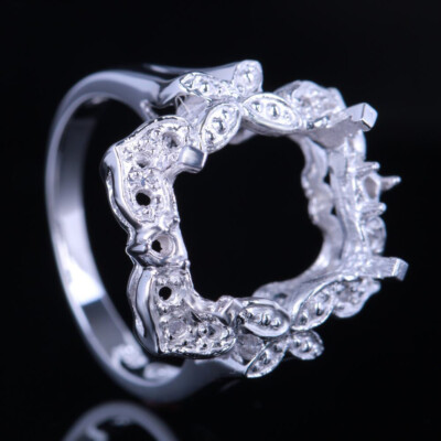 Gorgeous Fine Engagement 12x9mm Emerald Or Cushion Sterling Silver 925 Ring 6.5#