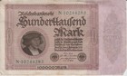 1923 German Reich 100000 Reichsmark, Reichs banknote Serial Number N.10244283 — photo 1