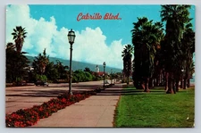 Santa Barbara California CA Cabrillo Boulevard Beautiful View VINTAGE Postcard