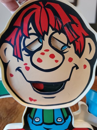 Red haired blue eyes boy Scale Balancing toy antique bell Chucky Weight Rare VTG - Picture 6 of 8