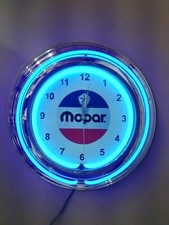 Mopar Double Band Neon Clock Dealership Man Cave Neon Clocks Mopar Clock