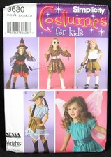 Halloween Costumes Witch Fairy Cowgirl Pirate 3 4 5 6 7 8 Simplicity 3680 Uncut