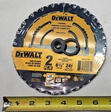 DEWALT DWA161224, Framing, 6-1/2-Inch 24-Tooth Circular Saw Blades (qty 2)