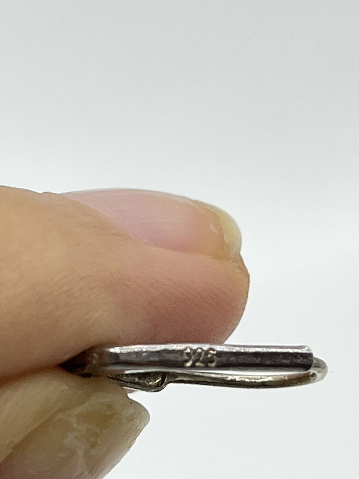 Sterling Silver Light Green Shell Dangle Chain Ea… - image 5