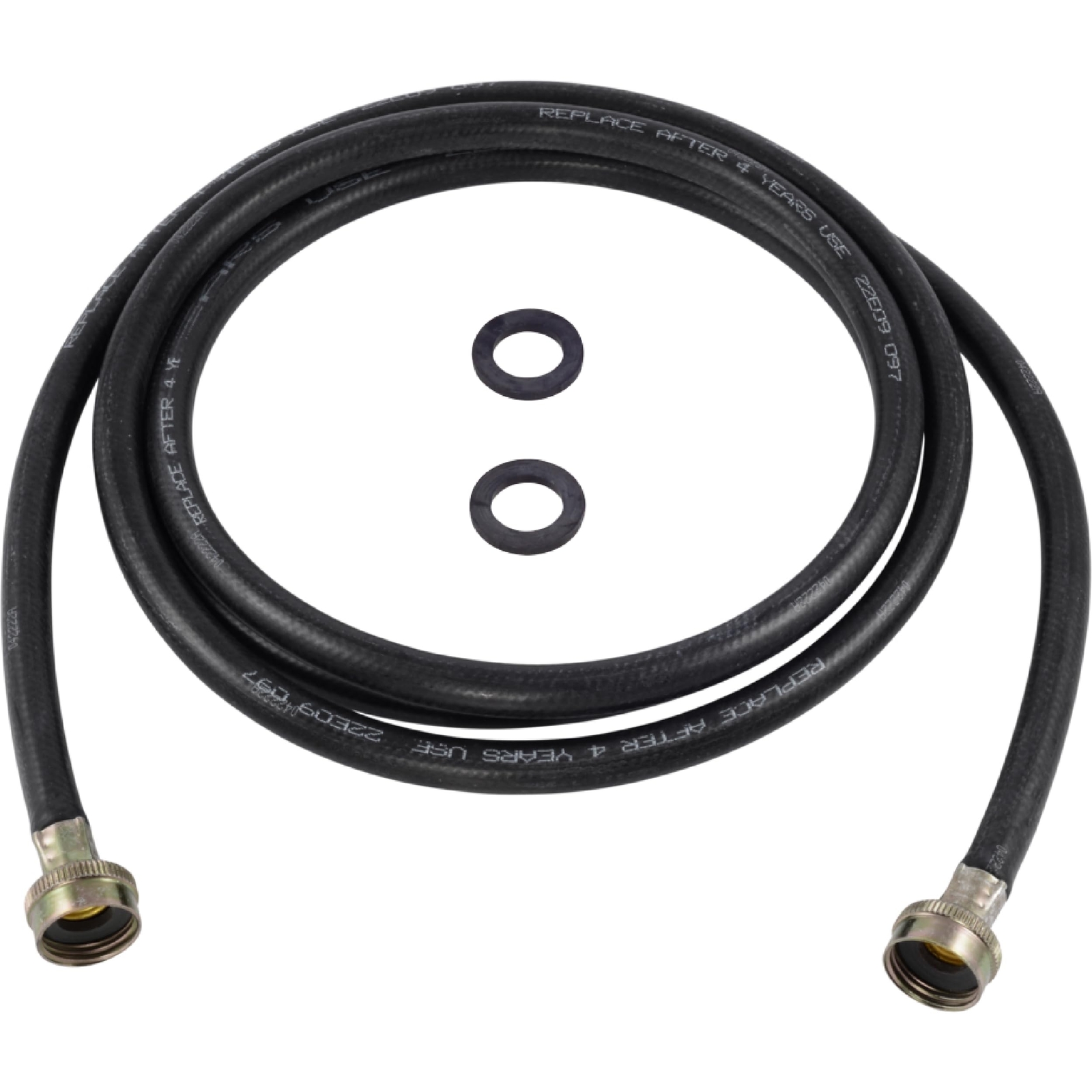 Rubber Washing Machine Hose, 3/4 Inch FHT x 3/4 Inch FHT Connection, 10 Foot ...