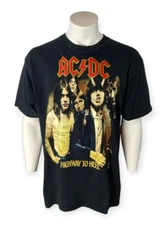 Vintage 90s ACDC Highway to Hell TShirt XL Crewneck Embroidered Double Sided Tee