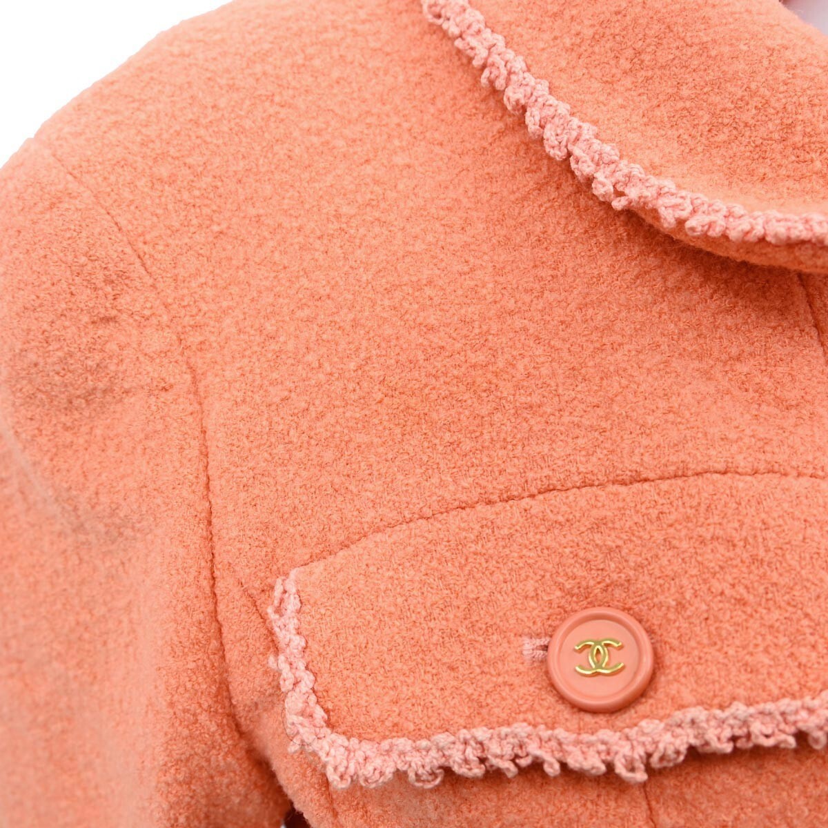 Chanel Single Breasted Jacket Orange #40 192696 | eBay