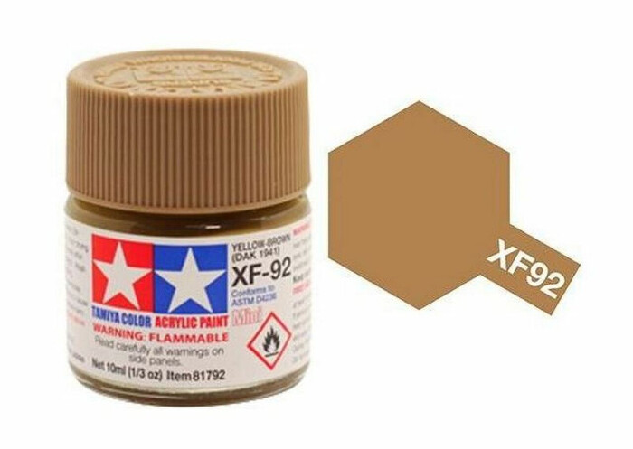 Greenhills Tamiya 10ml Bottle of Acrylic Paint - Yellow Brown DAK 1941 XF-92 - C