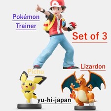 Nintendo Amiibo Pokemon Trainer Pichu Lizardon Super Smash Bros. Set of 3