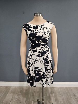 LAUREN Ralph Lauren Deep Navy White Floral Ruched Fit Flare Dress 2P | eBay LAUREN Ralph Lauren Deep Navy White Floral Ruched Fit Flare Dress 2P | eBay