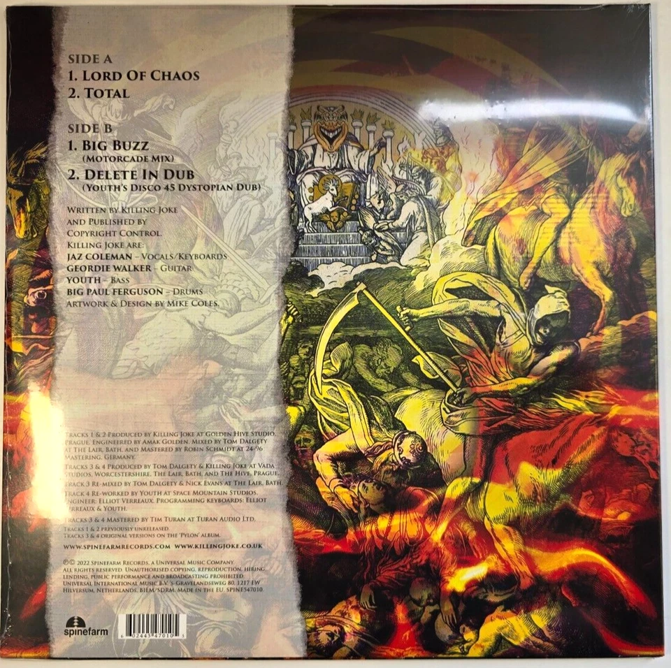 Killing Joke Lord Of Chaos EP 12" Vinyl record 2022 on Spinefarm alternative Foto 2 de 4
