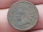 1861 Copper Nickel Indian Head Cent Penny- Fine Details, Partial LIBERTY