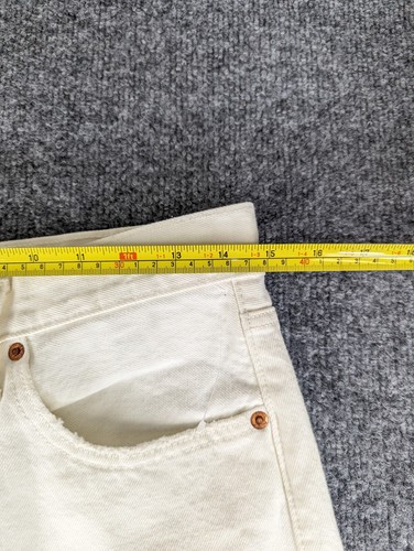 Levis 501 Straight Leg High Rise White Button Fly Jeans Womens Size 29 (W29 L23) - Picture 20 of 21