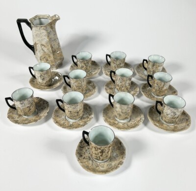 BEAUTIFUL MADE IN GERMANY (marked 33) - CHINA BONE COFFEE SET  25 pieces C. 1925