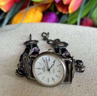 Vintage sterling silver 925 Santa Fe Peyote Bird watch 
