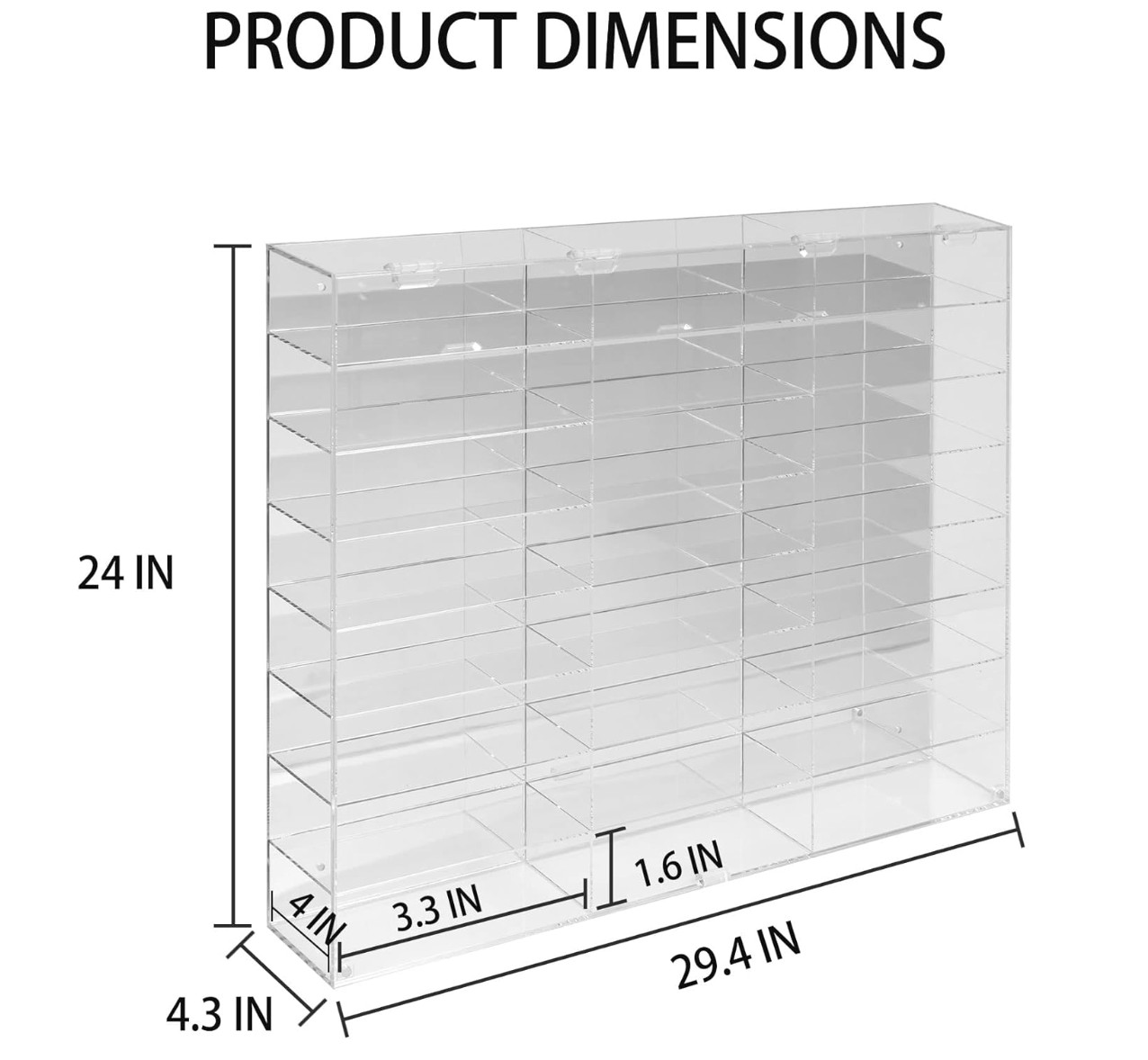 24 Car Display Case Diecast Model 1/24 Scale 1:24 Collection Shelf Cabinet LARGE