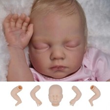 19in Reborn Baby Unpainted Doll Kit Unfinished Sleeping DIY Baby Parts Toy New