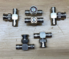 6 - BNC "T" RF Adapters BNC Female/Male/Female for Testing and Ham/Comm Radio