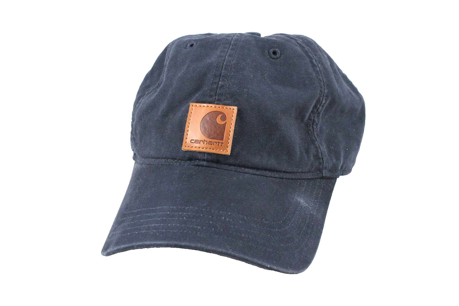 Carhartt Odessa Strapback Cap Navy Blue Adjustable Leather Patch OSFA  